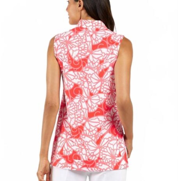 Jude Connally keira v neck tunic top coral wings butterfly shorts set XL - Picture 3 of 9